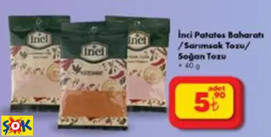 İNCİ PATATES BAHARATI/SARIMSAK TOZU/SOĞAN TOZU 40GR İNCİ PATATES BAHARATI/SARIMSAK TOZU/SOĞAN TOZU 40GR